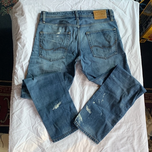 Jack & Jones Distressed Denim Slim Jeans “Mike” Design - Picture 5 of 12